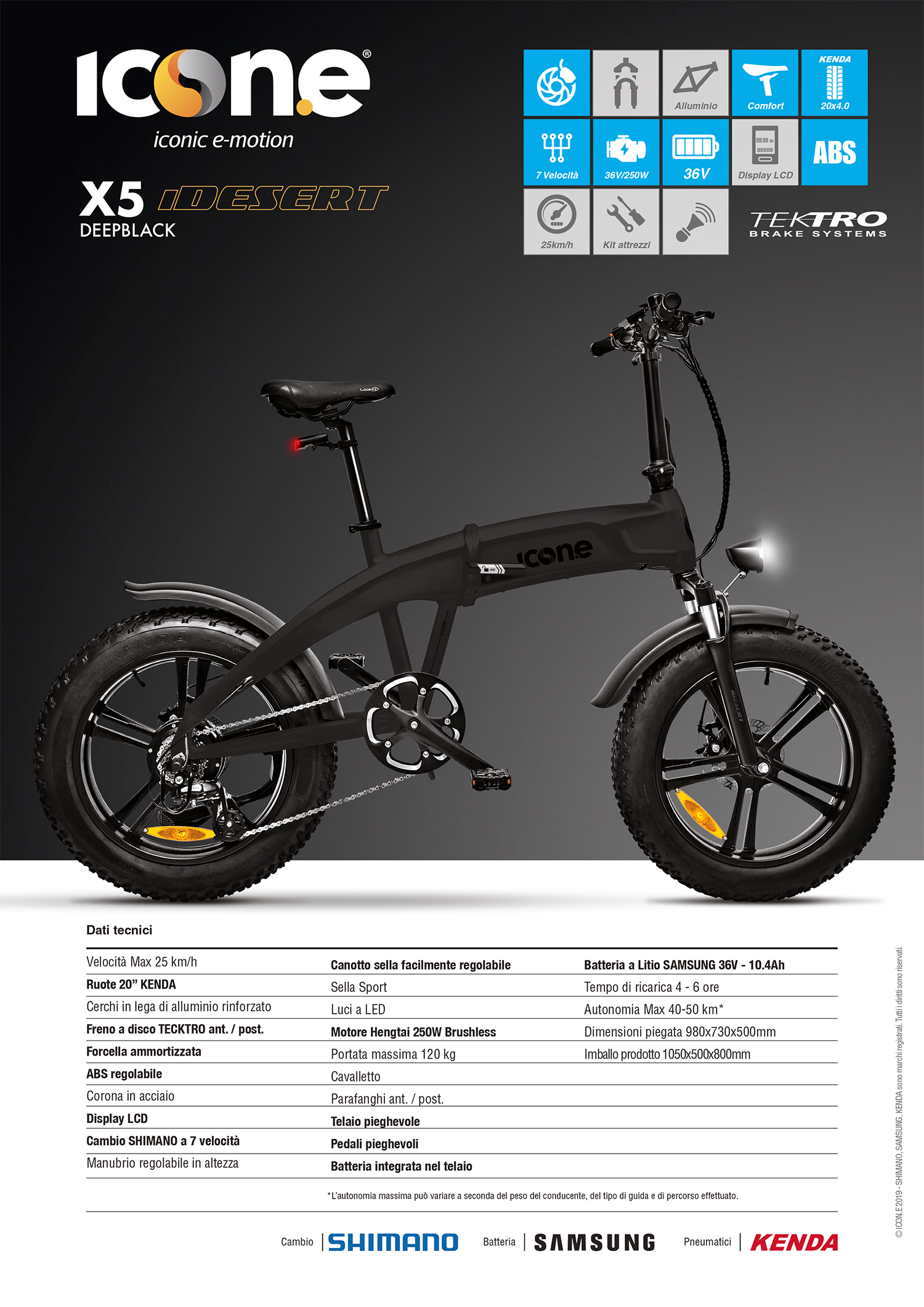 Bici Elettrica ICONE iDESERT X5 in prenotazione